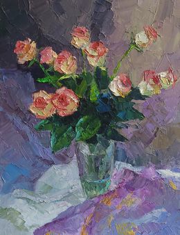 Gemälde, Roses in crystal, Boris Serdyuk