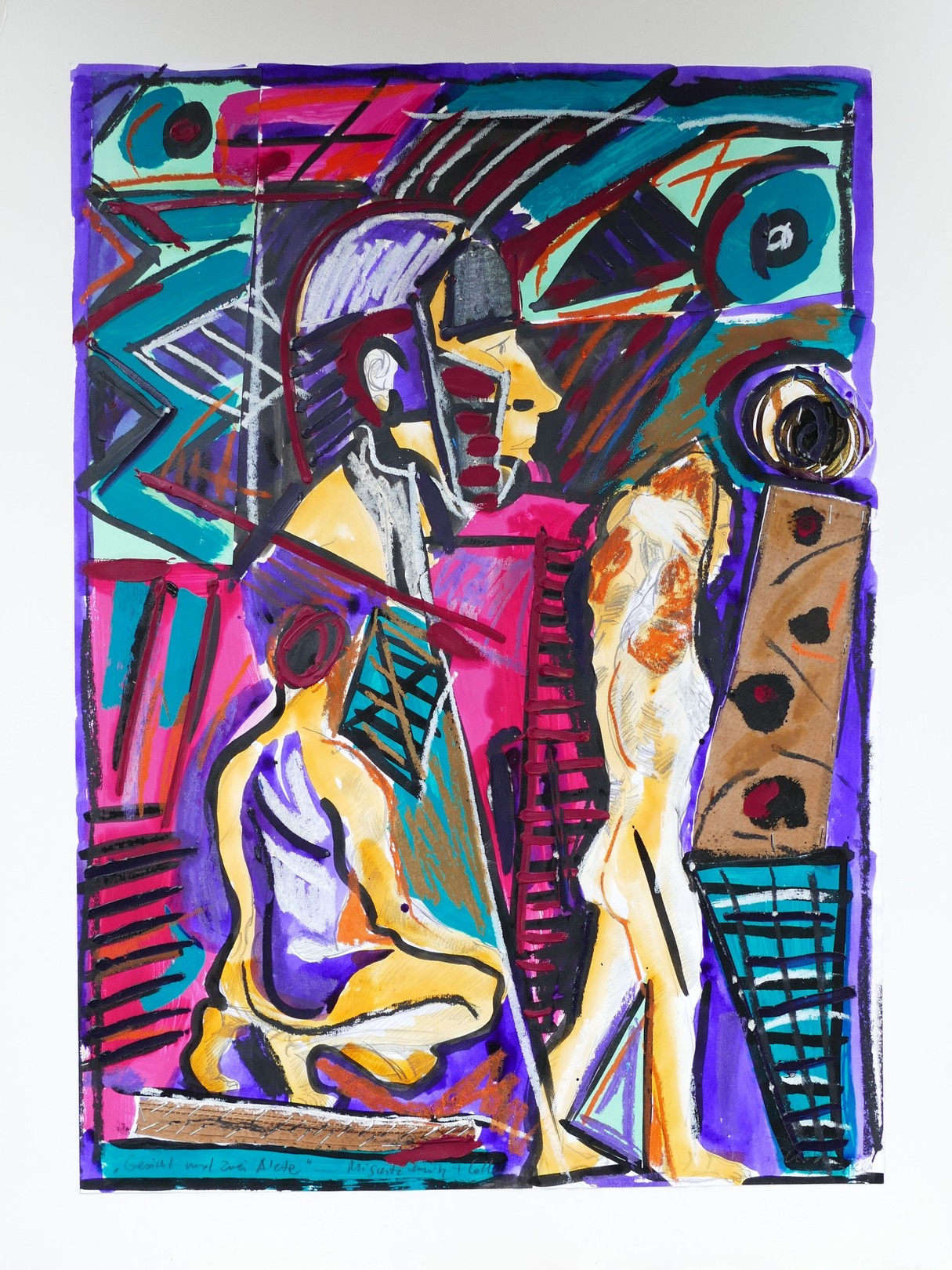Karl-Karol Chrobok, Face and two men´s nudes Karl-Karol Chrobok, Face and two men´s nudes