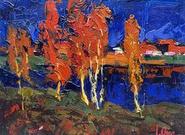 Painting, Dressed in crimson, Oksana Ivanyuk