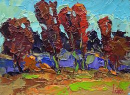 Painting, Crimson Autumn, Oksana Ivanyuk