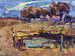 Gemälde, There is a pond in the field, Oksana Ivanyuk