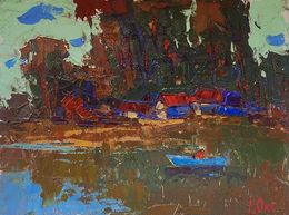 Gemälde, Silence over the pond, Oksana Ivanyuk