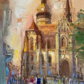 Gemälde, Golden Light Over the Cathedral, Mykola Bodnar