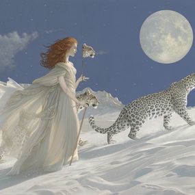 Print, Snow Leopards, Michael Parkes
