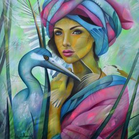 Peinture, Au milieu des roseaux, Jeannette Guichard-Bunel