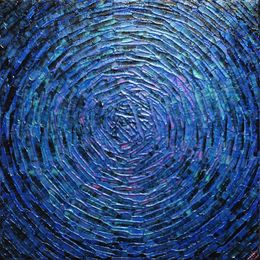 Gemälde, Éclat concentrique rose bleu, Jonathan Pradillon