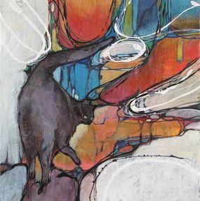 Painting, City Cat, Miyuki Takanashi