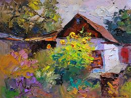 Gemälde, Sunflowers in the garden, Boris Serdyuk