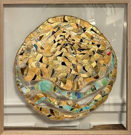 Gemälde, Meditation Maze in Gold, Madstitch