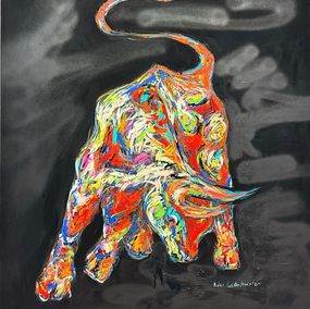 Pittura, Stier auf Schwarz, Nicole Leidenfrost