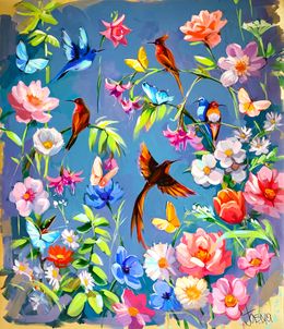 Peinture, A Little Paradise Garden, Yasna Godovanik