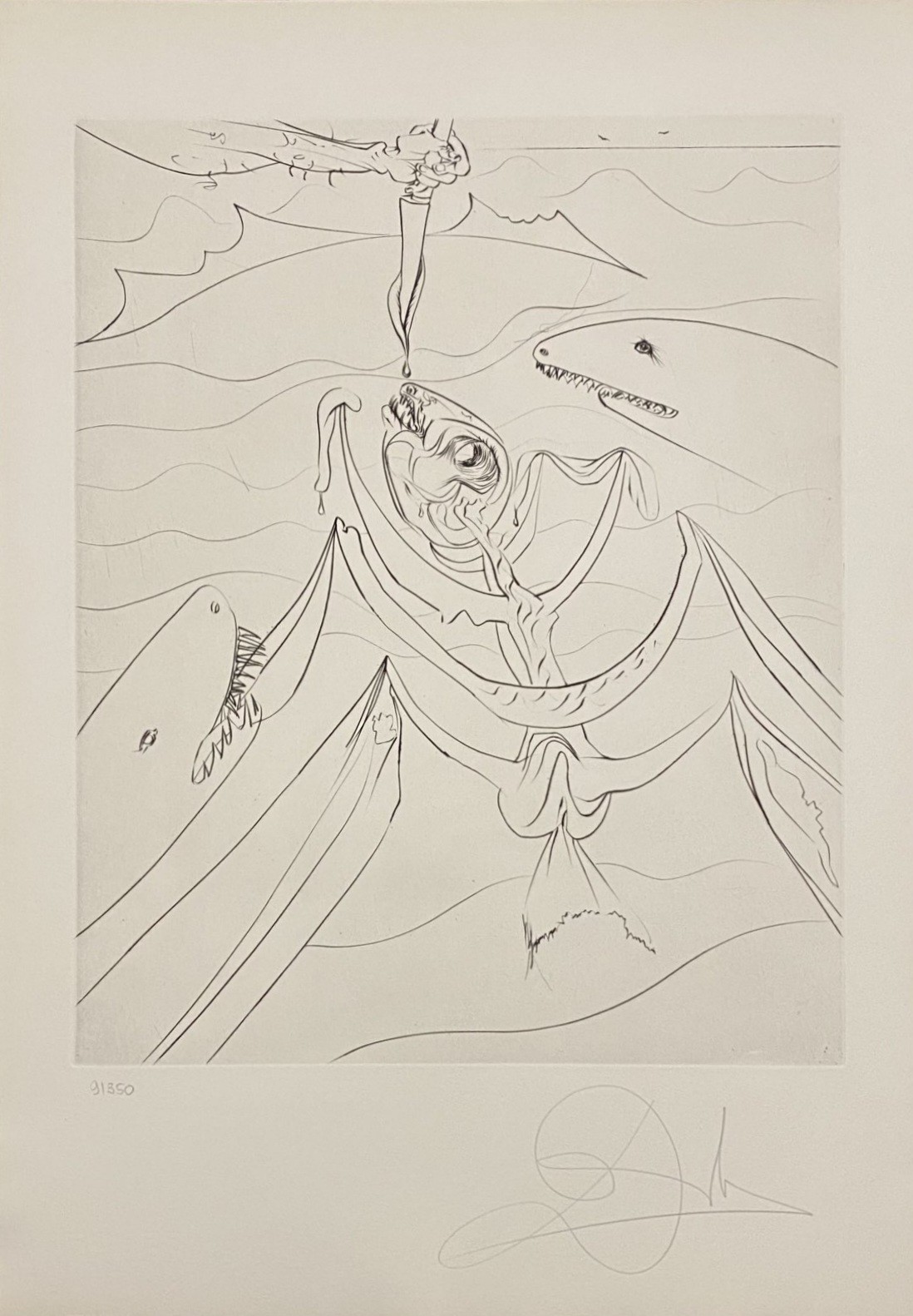 Salvador Dali, The Old Man and the Sea - The Struggle Salvador Dali, The Old Man and the Sea - The Struggle