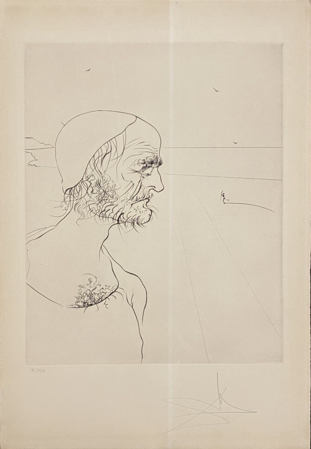 Salvador Dali, The Old Man and the Sea - Portrait Salvador Dali, The Old Man and the Sea - Portrait