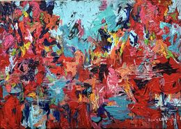 Painting, Red Kiss, Nicole Leidenfrost