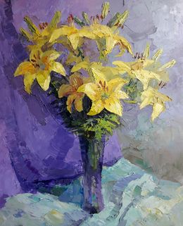 Gemälde, Yellow lilies, Boris Serdyuk