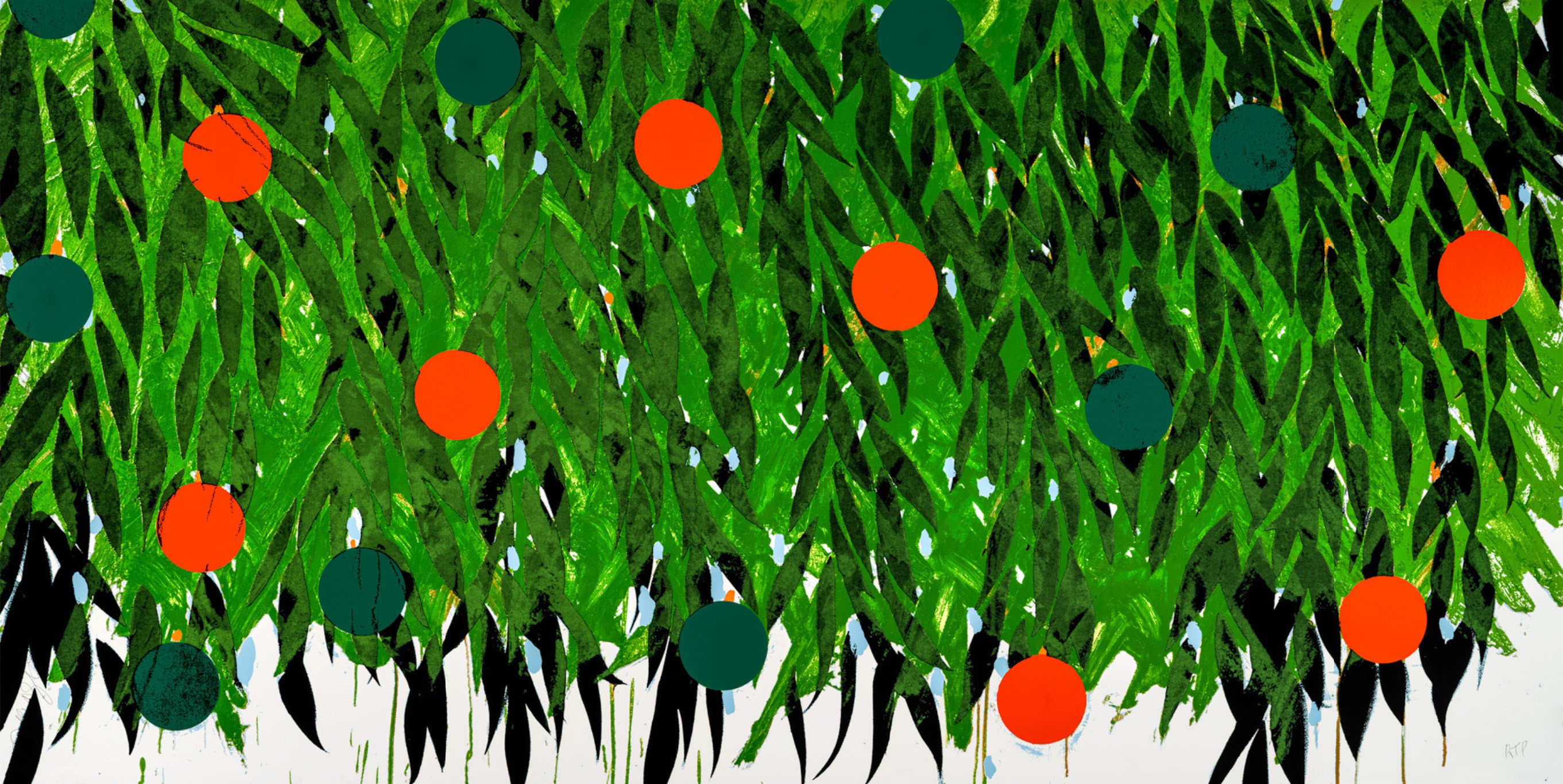Donald Sultan, Mimosa with Orange and Green Donald Sultan, Mimosa with Orange and Green