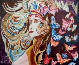 Gemälde, Mystical woman, Anand Manchiraju