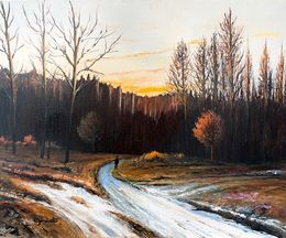 Gemälde, Vétheuil, neige à l'orée du bois CPBD1025, Lucien Gondret