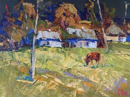 Gemälde, Horse in the field, Oksana Ivanyuk