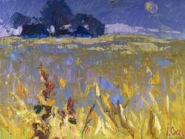 Peinture, Moon over the field, Oksana Ivanyuk