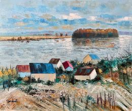 Gemälde, Le Seine à la Frette-sur-Seine réf: CPBD1037, Lucien Gondret
