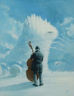 Painting, Contabass on langeron, Kateryniuk Oleg