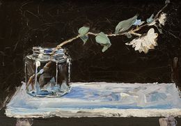 Peinture, Solitary Beauty. White rose flower, Schagen Vita
