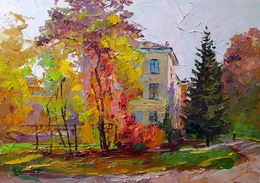 Painting, Cityscape with autumn, Boris Serdyuk