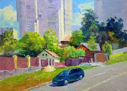 Gemälde, Along the city street, Boris Serdyuk