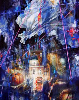 Painting, Night on the town, Alexander Dobrodiy