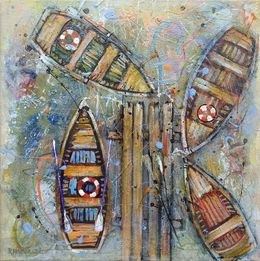 Gemälde, Yellow Boats, Rakhmet Redzhepov (Ramzi)