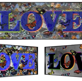Painting, Amour antennes et Folie colorés, Patrick Rubinstein