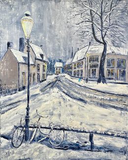 Gemälde, Village street in Holland, ShuJie Wang