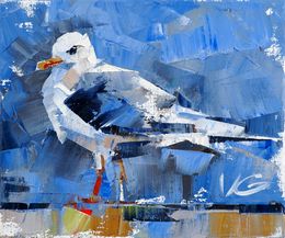 Gemälde, "Bird on a walk"  - series Bird market, Volodymyr Gluhomanyuk