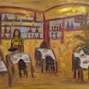 Gemälde, A Restaurant in Laq’uila Italy, Dondi Schwartz