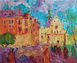 Peinture, On the square. Lviv., Oleksandr Khrapachov
