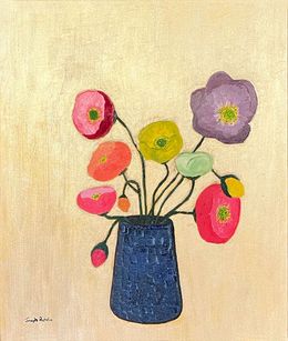 Gemälde, Poppies sur or, Joseph Rethlin