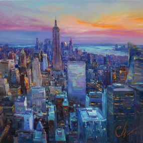 Gemälde, New York evening lights, Serhii Cherniakovskyi