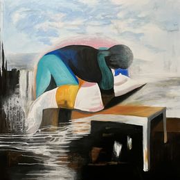 Gemälde, Shared intimacy in the Embrace of Winter, Mariam Qureshi