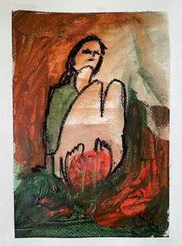 Painting, Day dreaming, Mariam Qureshi