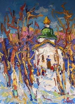 Painting, March snowy days, Oksana Ivanyuk