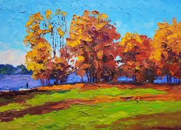Painting, Autumn by the river, Boris Serdyuk