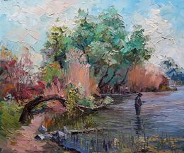 Gemälde, Morning fishing, Boris Serdyuk