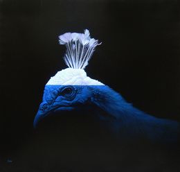 Gemälde, L'île (Paon blanc), Christophe Drochon