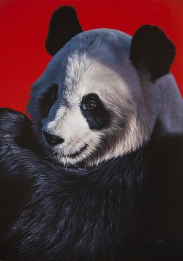 Painting, Little Chine girl (Panda Géant), Christophe Drochon