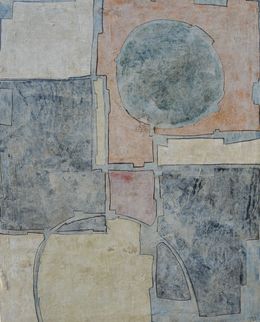 Gemälde, Abstrait 24-21 gris peine, Thomas Danel