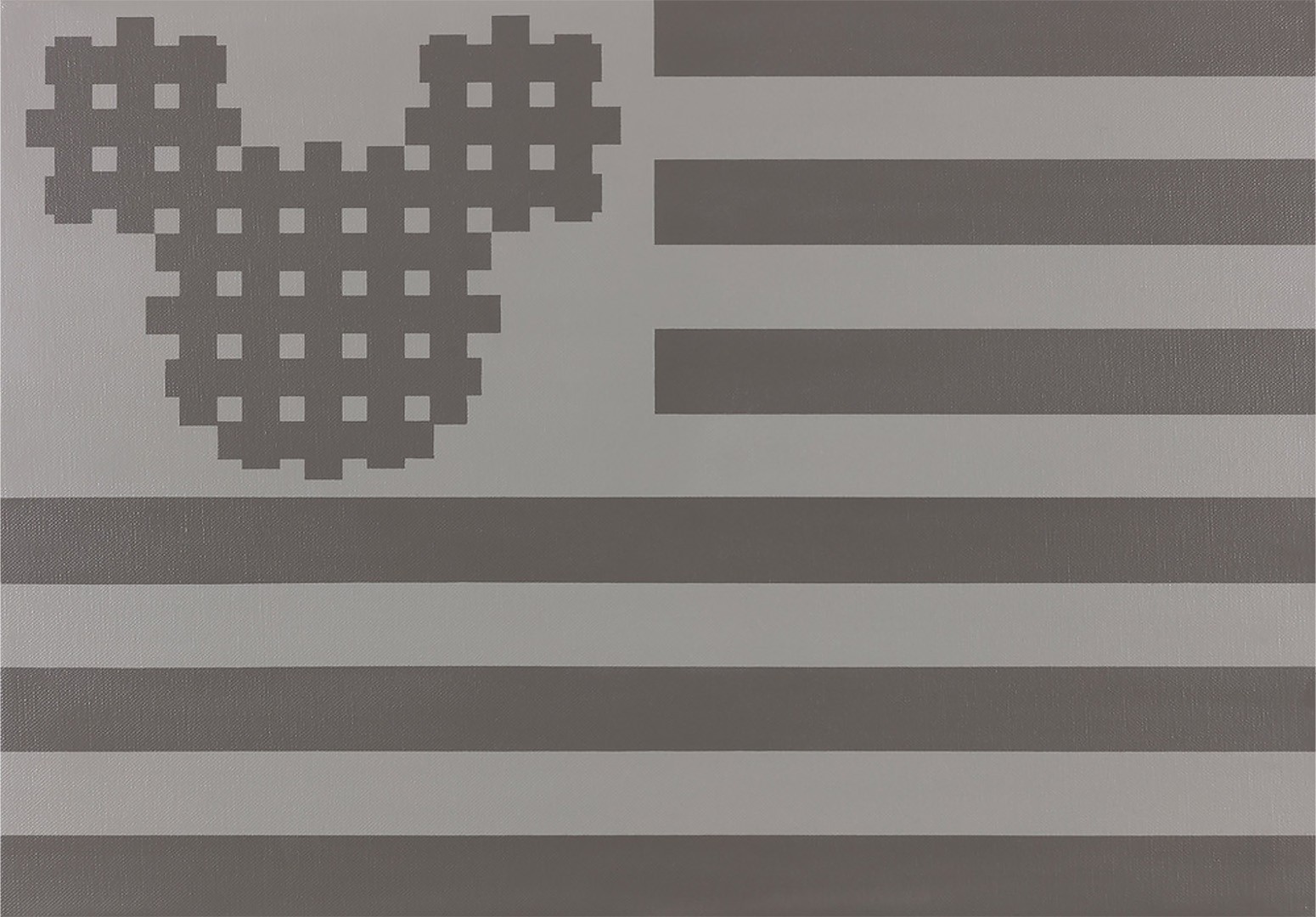 Konstantin Benkovich, Flag with Mickey with Gray Stripes Konstantin Benkovich, Flag with Mickey with Gray Stripes