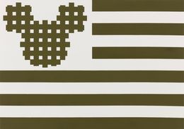 Peinture, Flag with Mickey Stripes in Khaki, Konstantin Benkovich