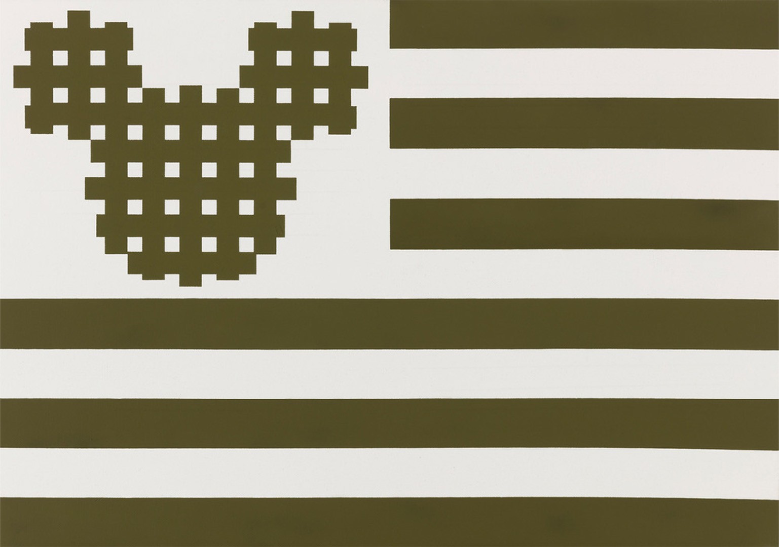 Konstantin Benkovich, Flag with Mickey Stripes in Khaki Konstantin Benkovich, Flag with Mickey Stripes in Khaki