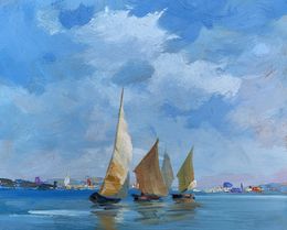 Gemälde, Sailboats at sea, Suprunchuk Yuriy